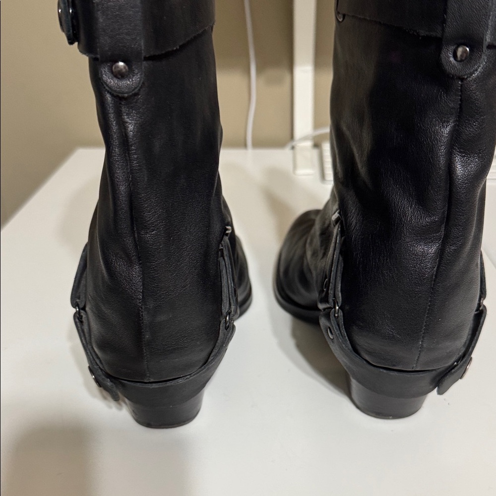 Matisse Black Leather Heeled Boots - Picture 5 of 6